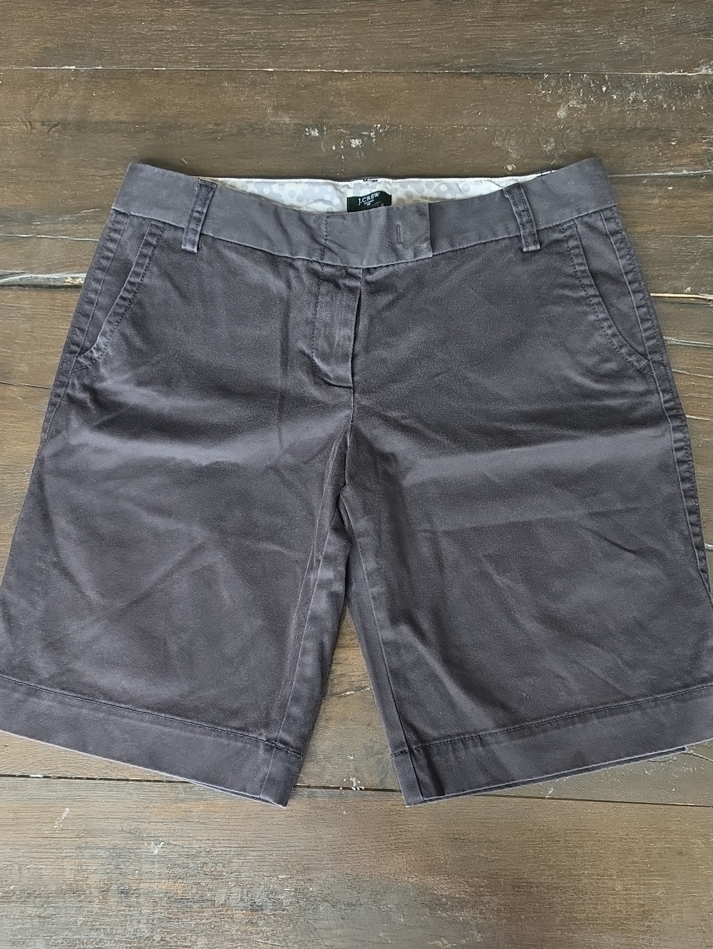 (6) J. Crew Black Cotton Blend Chino Shorts City Fit Comfy Versatile Classic